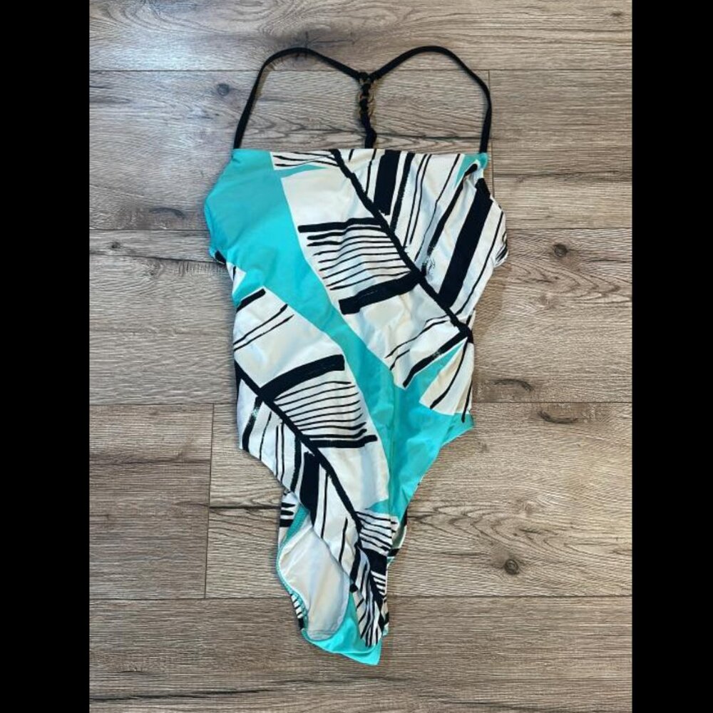 Trina Turk Sz 8 Copacabana High-Leg Maillot One Piece